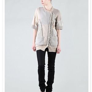 3.1 Phillip Lim Patchwork Asymmetrical Cardigan M